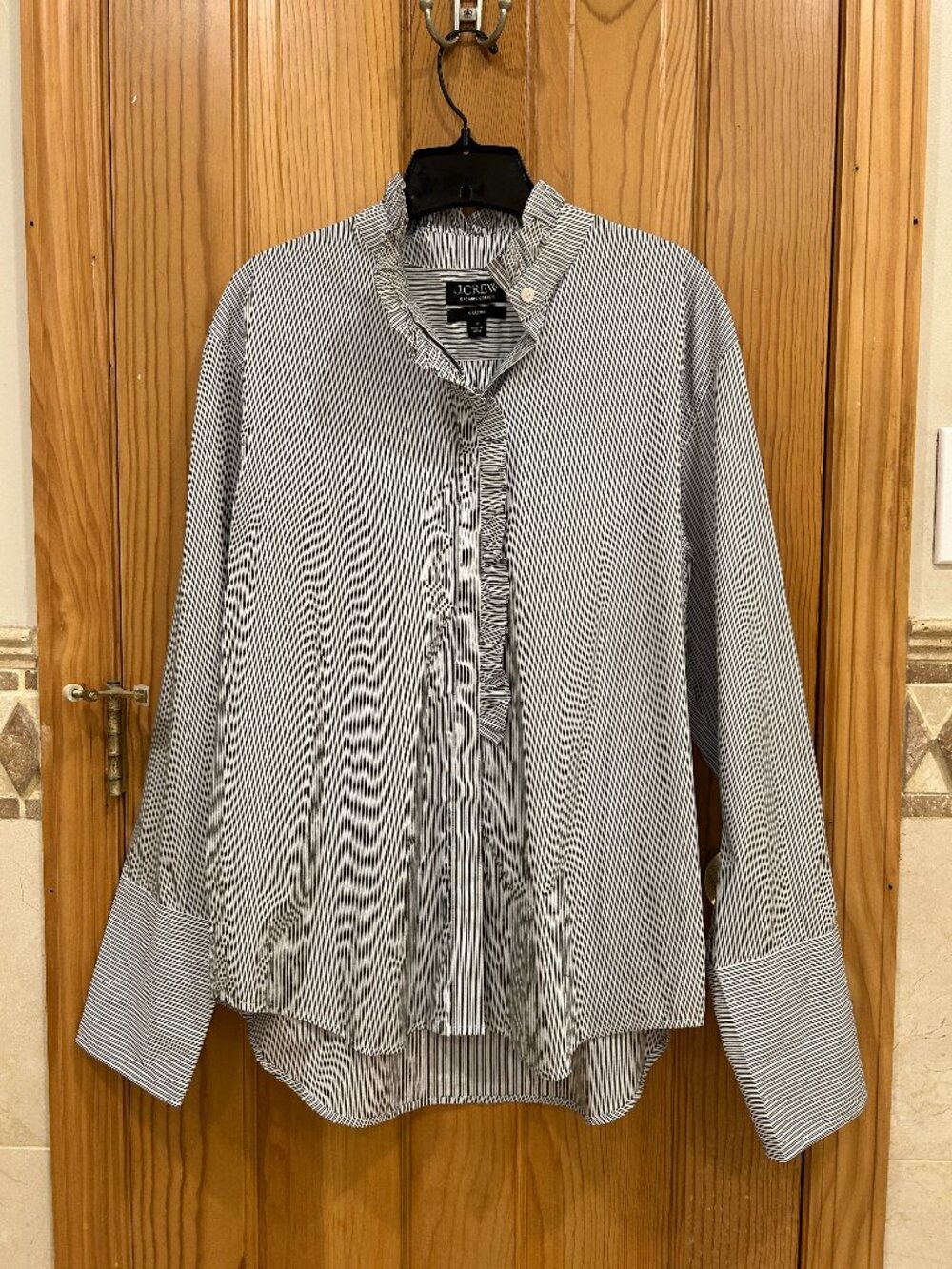 J. Crew Organic Cotton Button Down with Ruffles